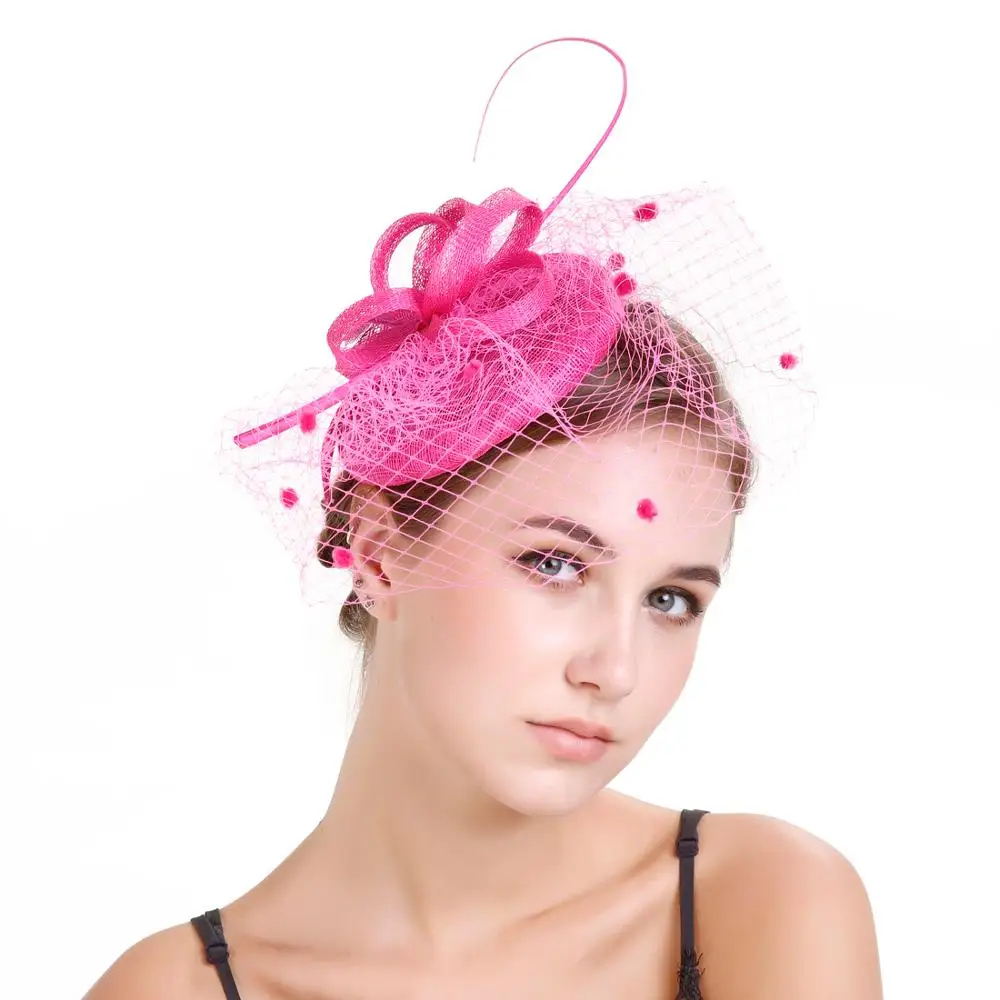 2020 New Design Elegant Wedding Hair Feather Fascinator church hats for black women