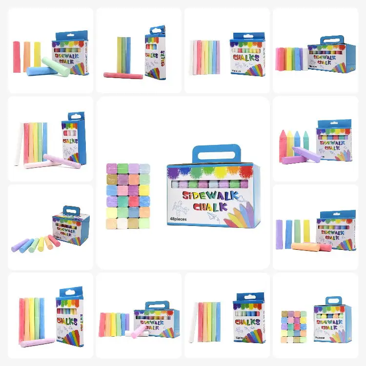 New design best selling Colorful non toxic Rectangle Sidewalk Chalk for kids school tools chalk