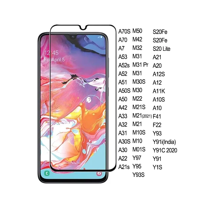 For Samsung A70/A60/A40/A30/A50/A53/A90/A20/A10/A7 Mobile phone Tempered Glass Screen Protector For Samsung