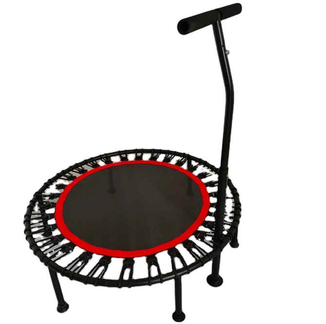 40 inch Mini Trampoline For Adults Indoor Small Exercise Trampoline For Workout Fitness with armrest