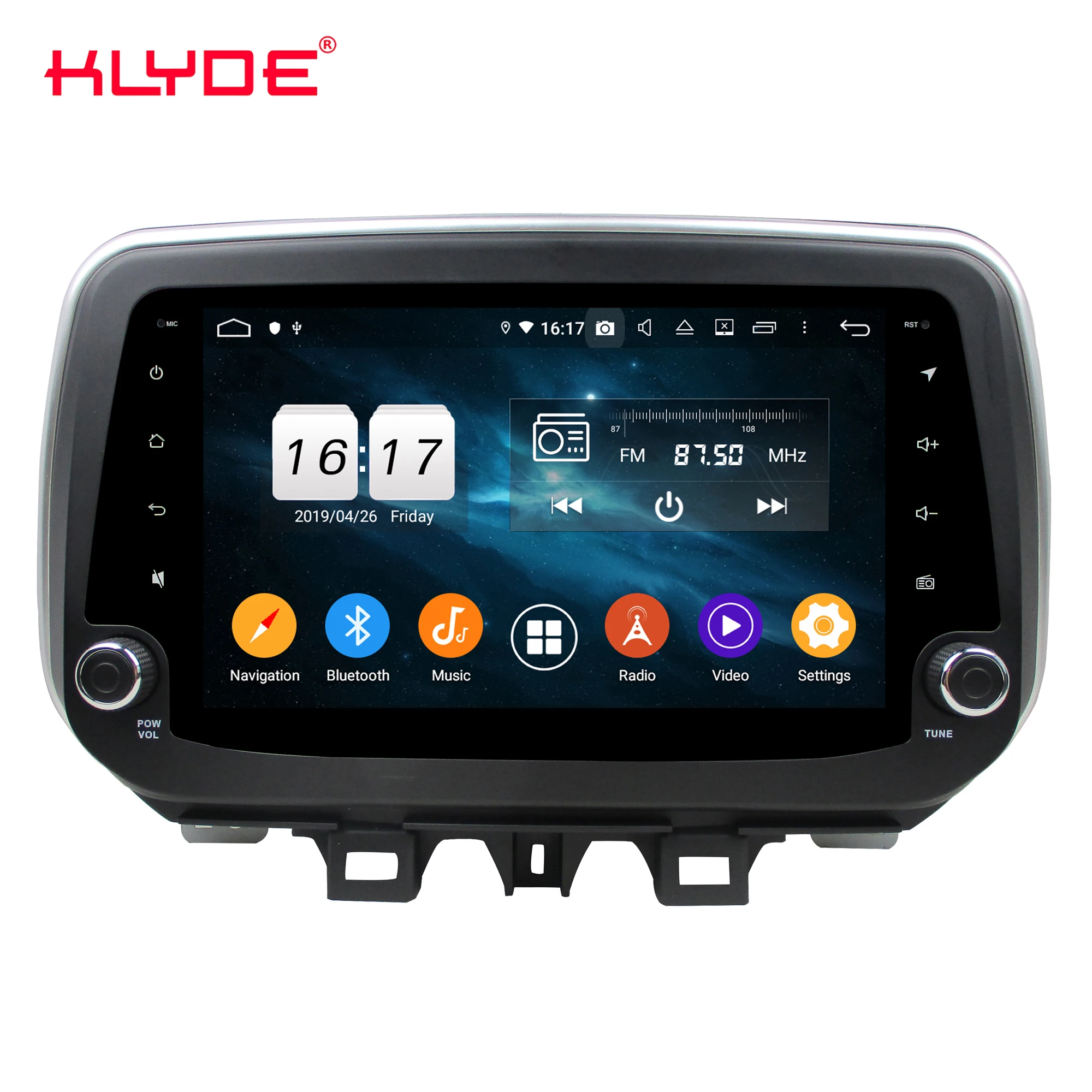 KD-9819 klyde 9inch Android 10.0 built in DSP IPS screen with gps goole map car video for IX35/Tucson 2018 2019 2020