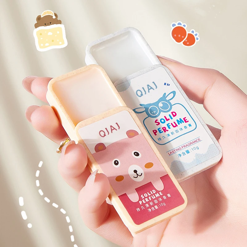 Private Label QJAJ Long Lasting Solid Perfume Balm Portable Pocket Perfume Solid Parfum