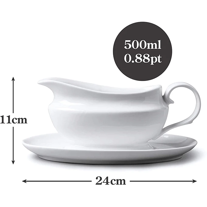 
Traditional Porcelain Gravy Boat with saucer for kitchenware 