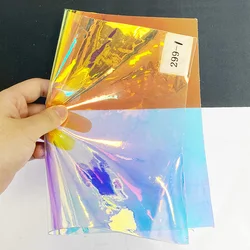 Soft Holographic Rainbow Pvc Leather Transparent Plastic Material for Lady Shoes And Bags