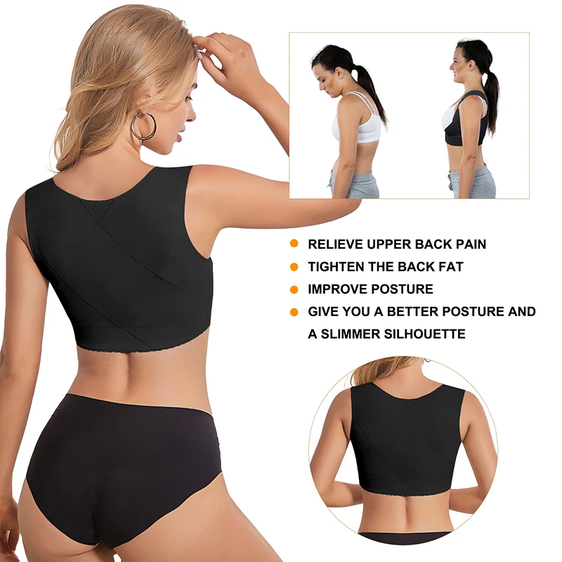 Women Shapewear Posture Corrector Shaper Tops Adjustable Wide Shoulder Chest Brace UP Body Shaper