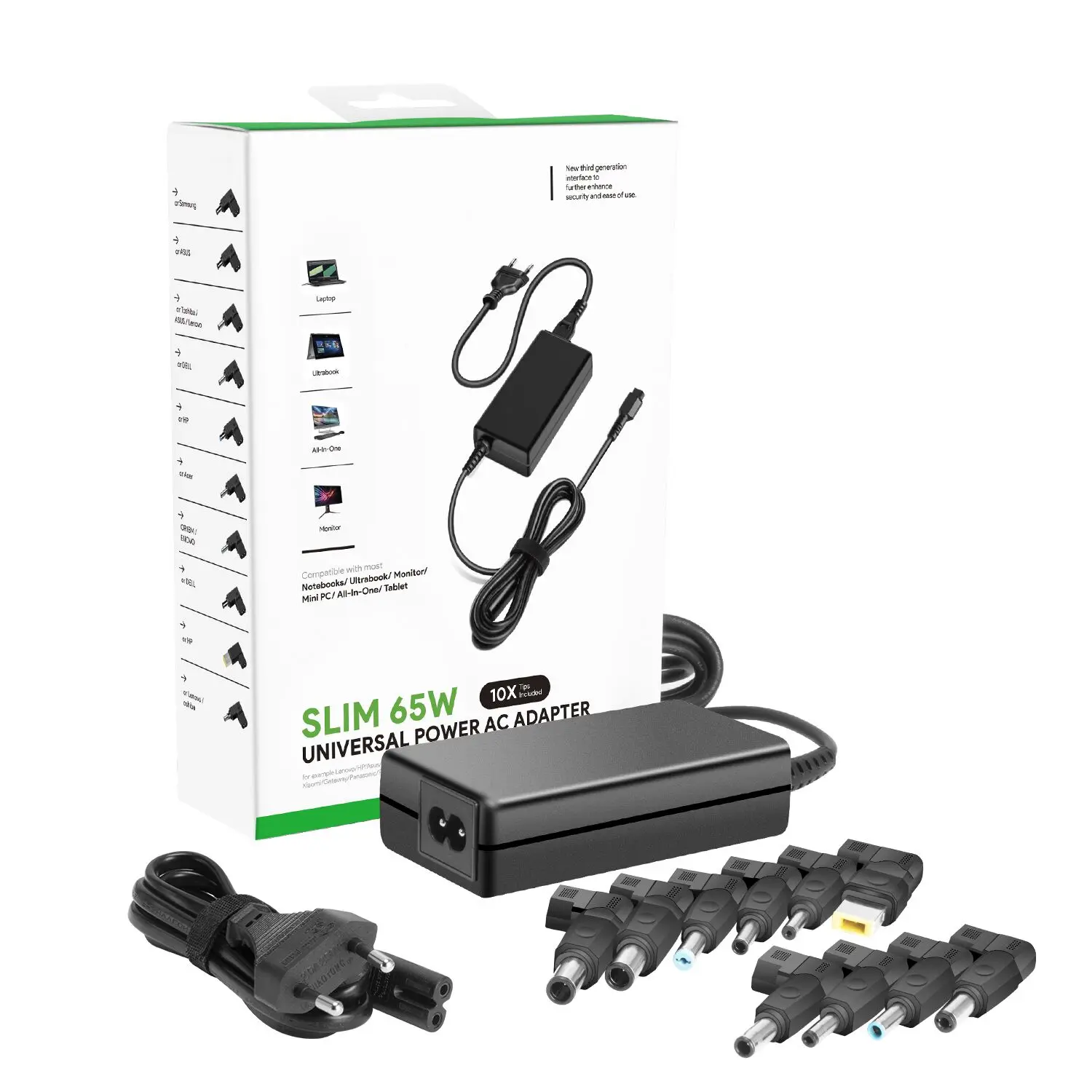 KFD 65W 45W Universal Laptop Charger 18-20V Power Adapter  for Dell Samsung Toshiba Sony forJBL IBM Fujitsu Gateway Notebook