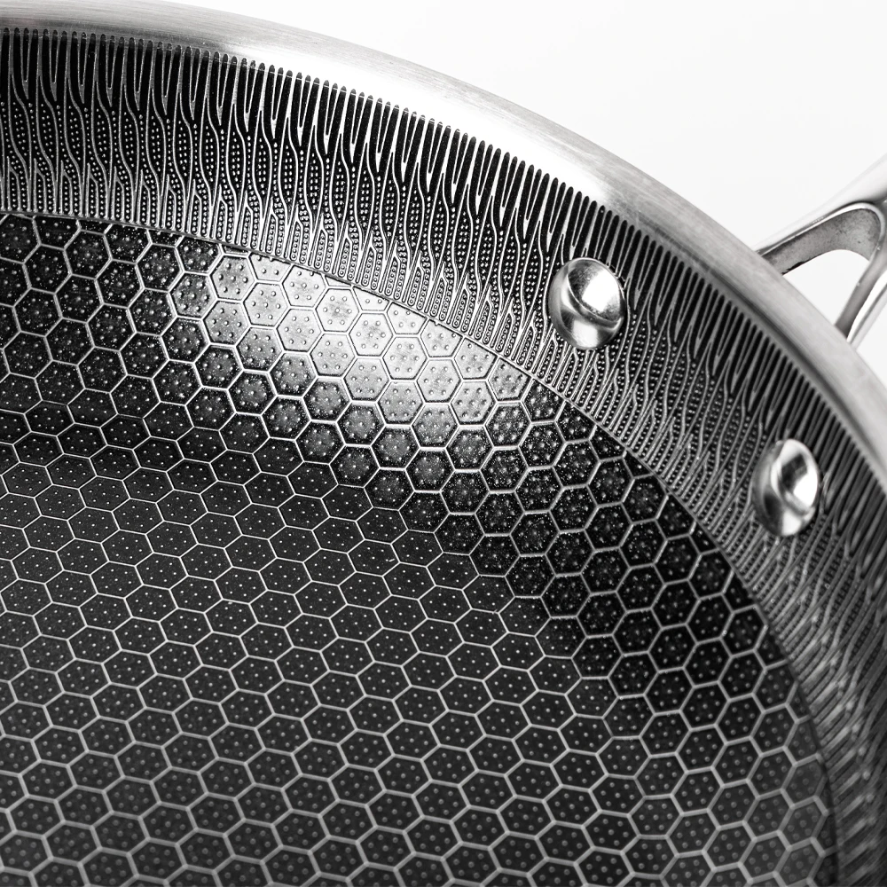 Smartpan Hot Seller Hexclad Hybrid Cookware Reusable Ceramic Coating Cooking Pans Eco-friendly Honeycomb Non-stick Frying Pan