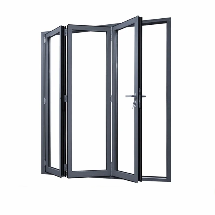Высококачественные алюминиевые прозрачные раздвижные двери-перегородки Звукоизолированные аккордеон патио разделитель комнаты стеклянные двери