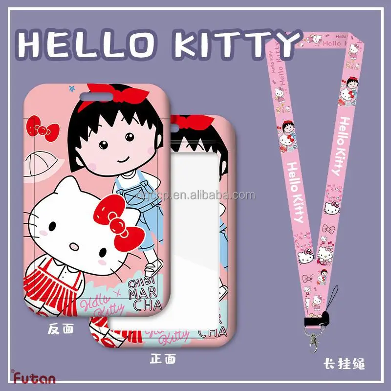 Pika-chu Dorae-mon KT Japanese anime Card Holder Lanyard Anti-Lost Name Badge Bus Work ID Card Case with Lanyard