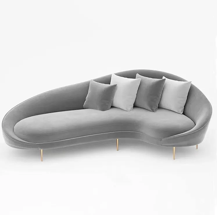 Simple Modern Semi-circular Arc beauty shop sofa Net red Fabric Sofa Corner Sofa