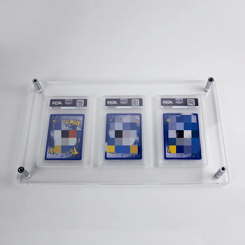 2024 Wholesale Transparent Custom Acrylic Pokemoned TCG Graded Cards Slab Protector Boxes Holder Stand for Collector