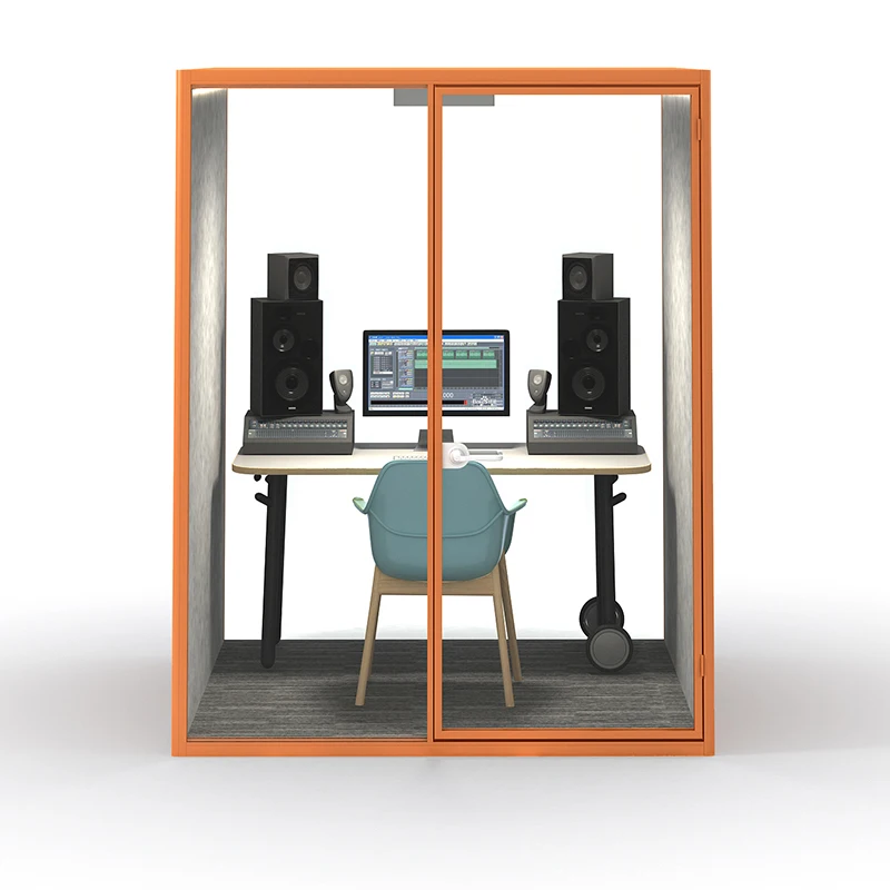 Silent Privacy Movable Prefab Outdoor Garden Office Privacy Acoustic Meeting Phone Pods With Seating