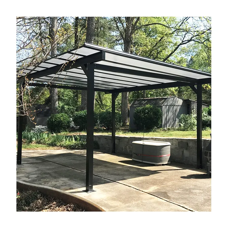 Heavy duty translucent roof system aluminum frame covered garden rv carport hardtop polycarbonate board canopy