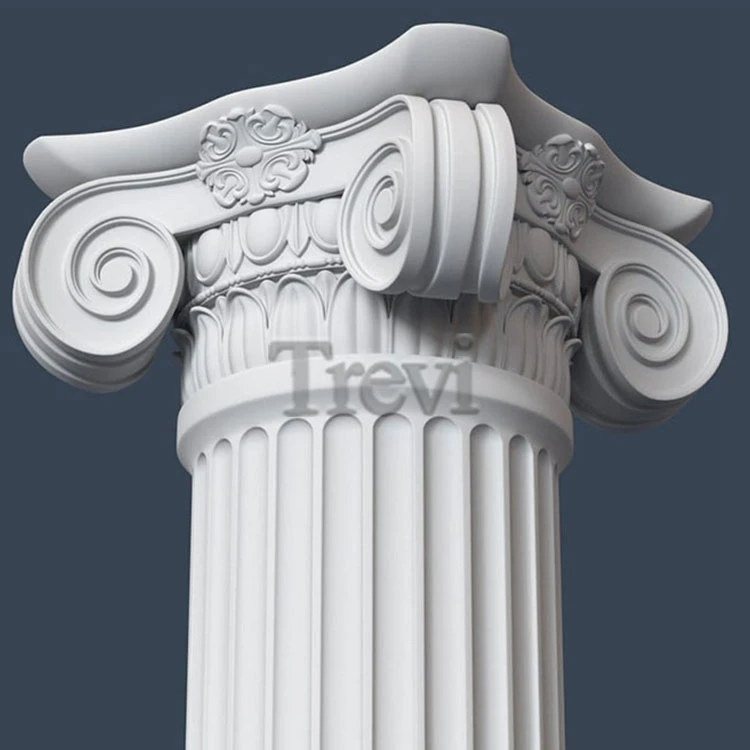 Decorative Corinthian White Marble Natural Stone Capital Mold Roman Column for Building