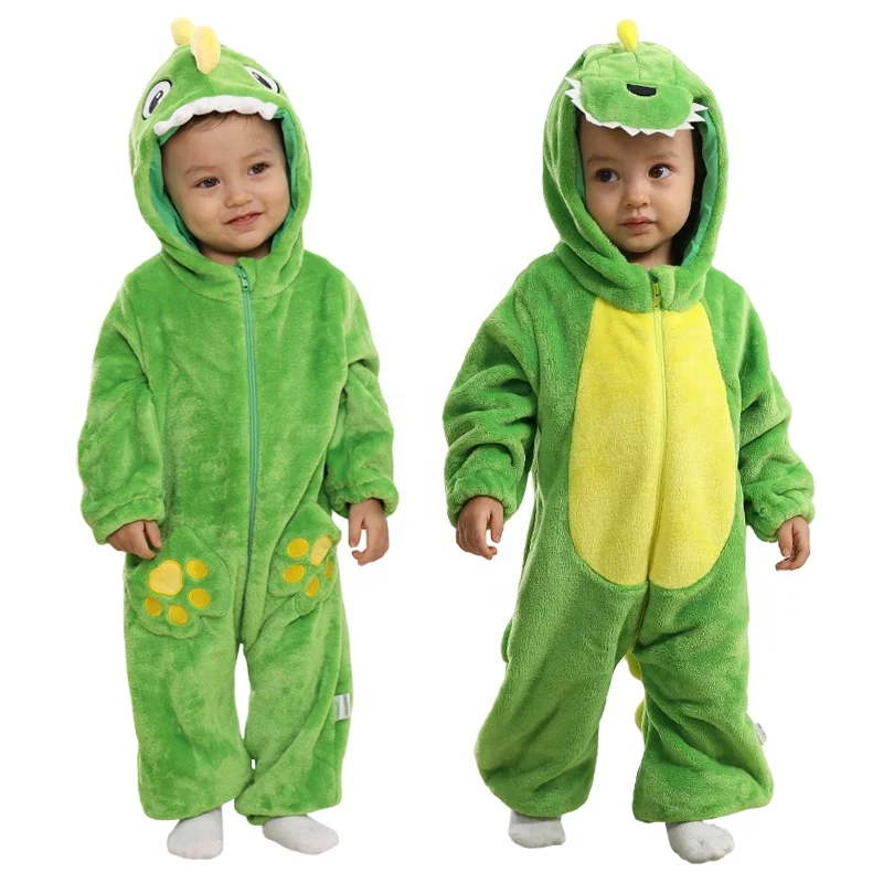 Children Green Shark And Dinosaur Rompers Baby Cute Clothes Girls Jumpsuit Overalls
