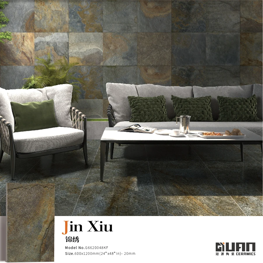 Modern Outdoor Pool Tile Grey slate Look Tiles for Non-Slip Swimming Pool Porcelain Floor Ceramic Mosaic