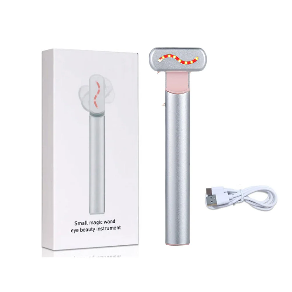KKS high frequency 4 in 1 face and neck lighten dark circles face massager led red light facial therapy wand