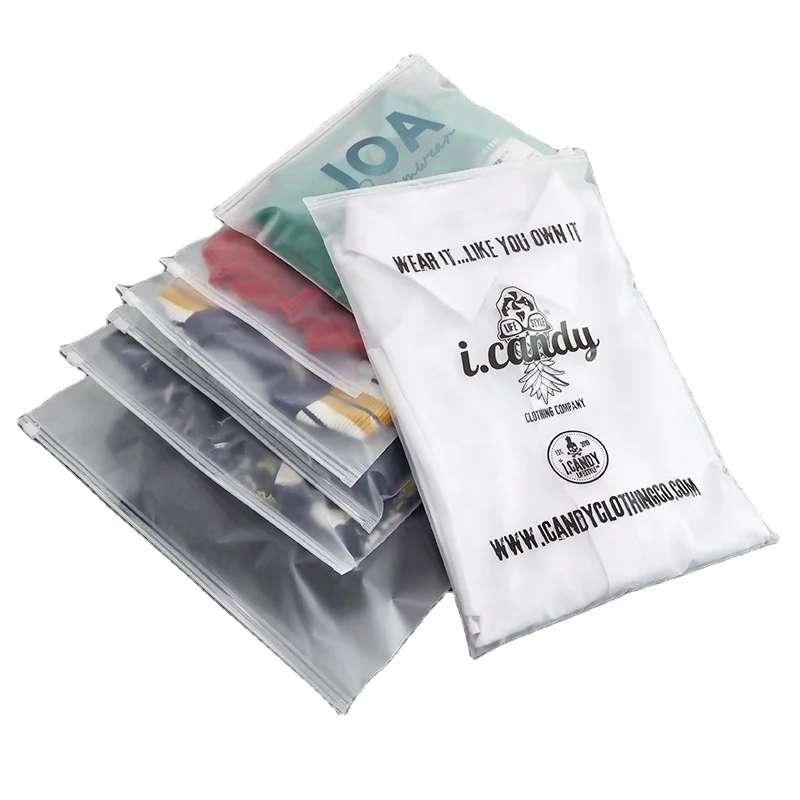 Resealable Bag Zip Lock Bags with Hole Recycled Clothing Packaging Clear Plastic Packing Zipped Package for Cloth PE Carton