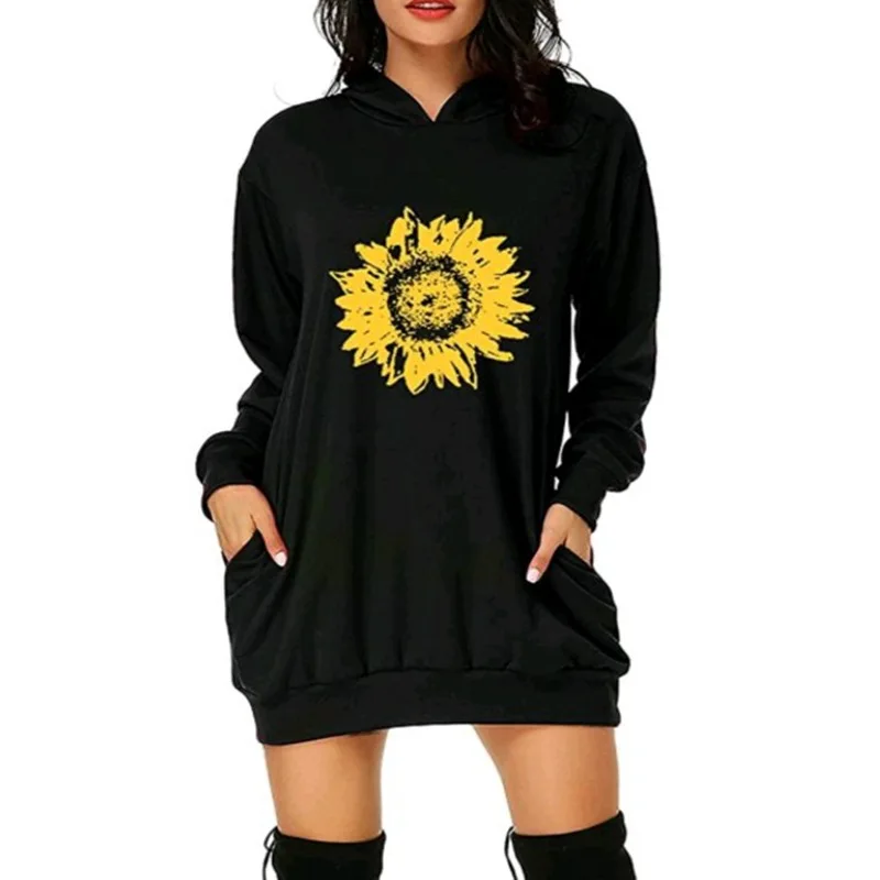 
Dropshipping Christmas Print Pocket Hooded Long Sleeve Hooded Skirt Elegant Casual Dresses Womens Dresses Casual Dresses 