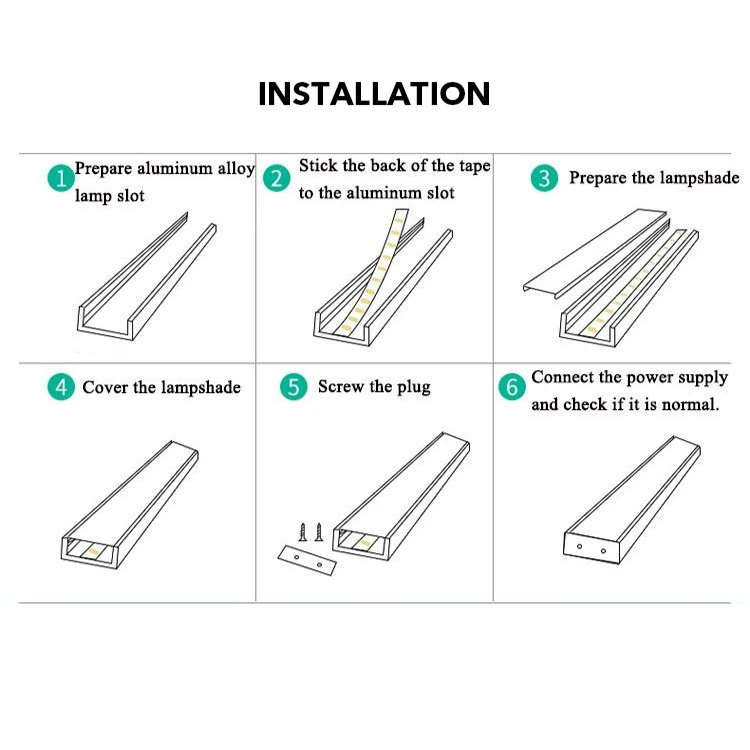 Aluminium Profile Channel Mounting Extrusion Indoor Decoration Drywall Recessed Installation Led Strip Light