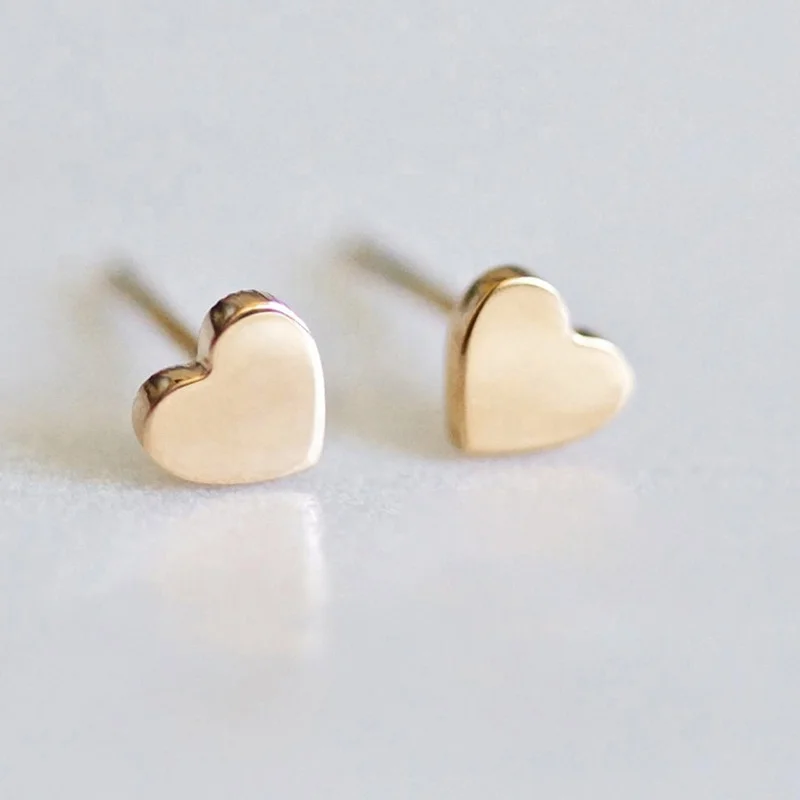  Aretes Inoxidable Новые Простые Модные минималистичные сапоги ювелирные заготовки в форме сердца из нержавеющей стали серьги-гвоздики с