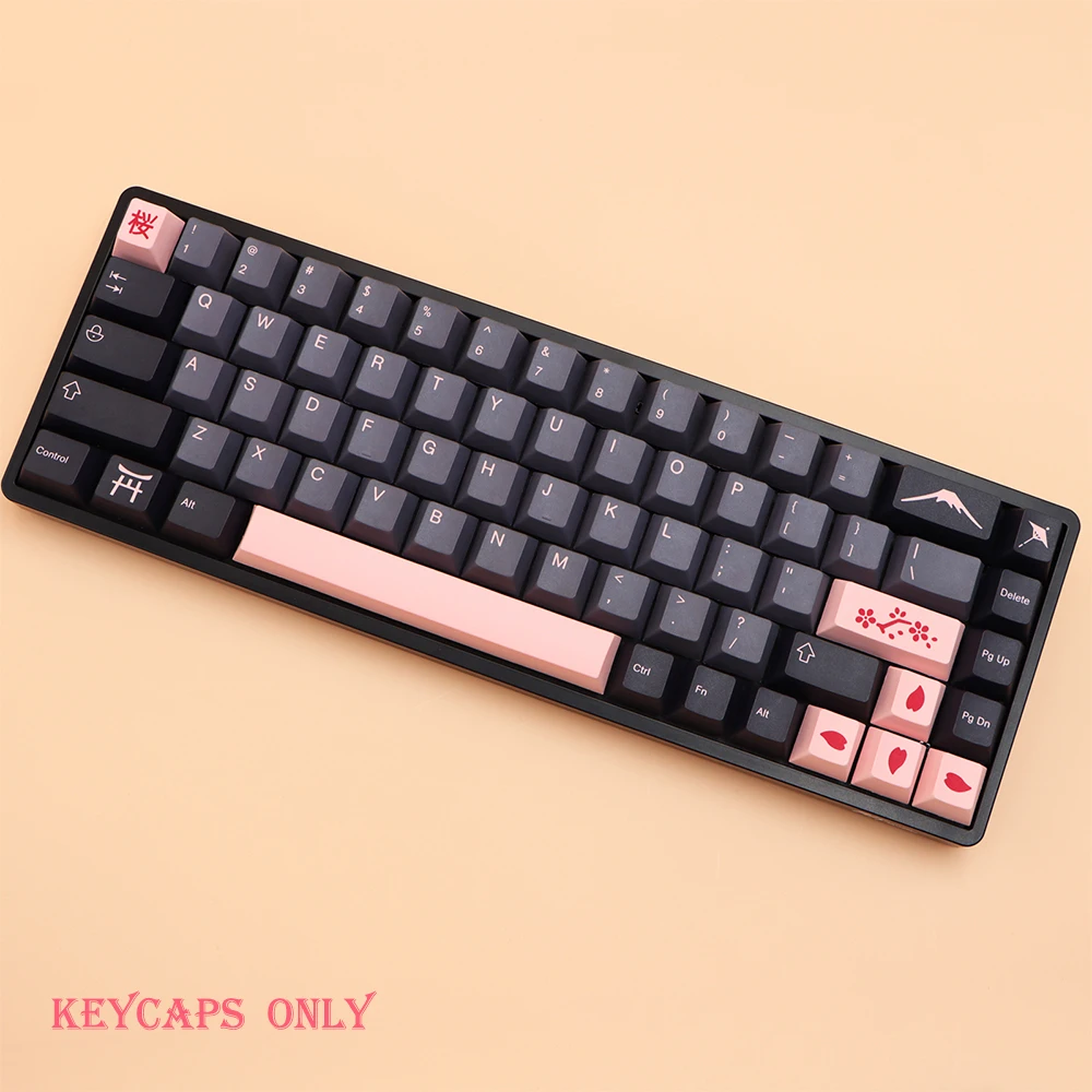 136 Key Night Sakura Keycap GMK Japanese Keycaps for dz60/RK61/64/gk61/68/75/84/87/96/980/104/108 Mechanical Keyboard