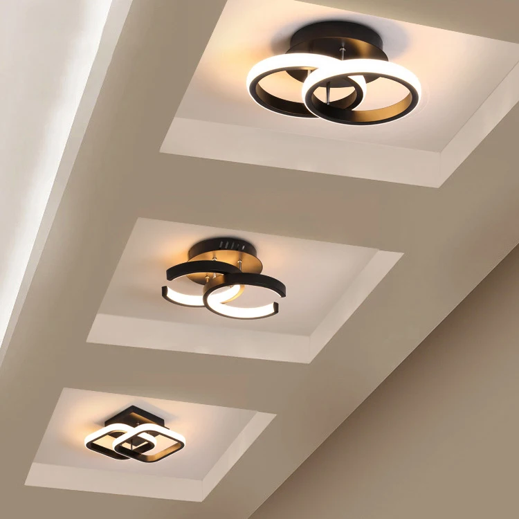 Modern Lighting Fixtures Flush Mount LED Circles Ceiling Light For Bedroom  Aisle Hallway18W 2-Ring Ceiling Chandelier Light