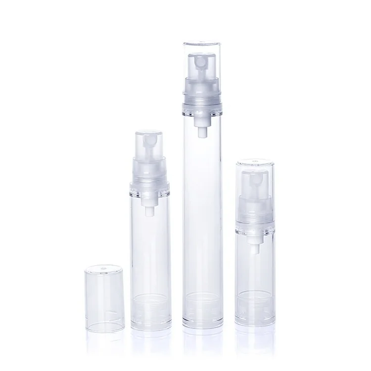
Portable 5ml 10ml 15ml clear empty refillable airless bottle plastic with sprayer for perfume skin care liquid 