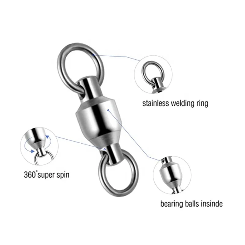  Рыболовные Вертлюги двойные кольца шарикоподшипник нержавеющая бочка высокопрочные рыболовные для приманки высокоскоростное вращение