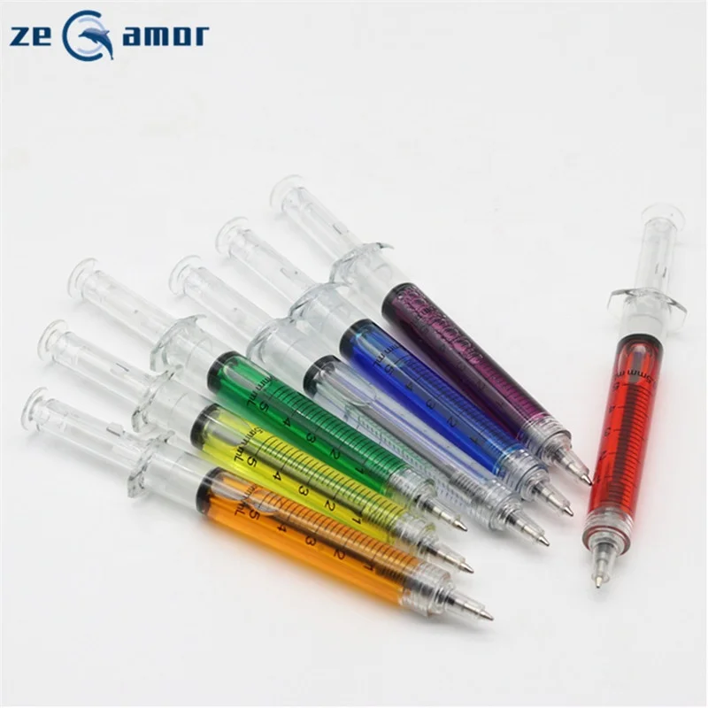 Zeamor Best Selling Liquid Promotional Items Injection Shaped Medical 5ml Syringe Ball Pen With Logo For Doctors Nurse