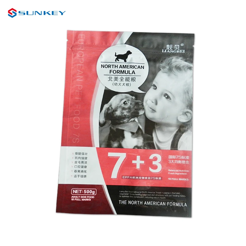 wholesale high quality stand  up pouch dry dog food 501bs 20kg bag