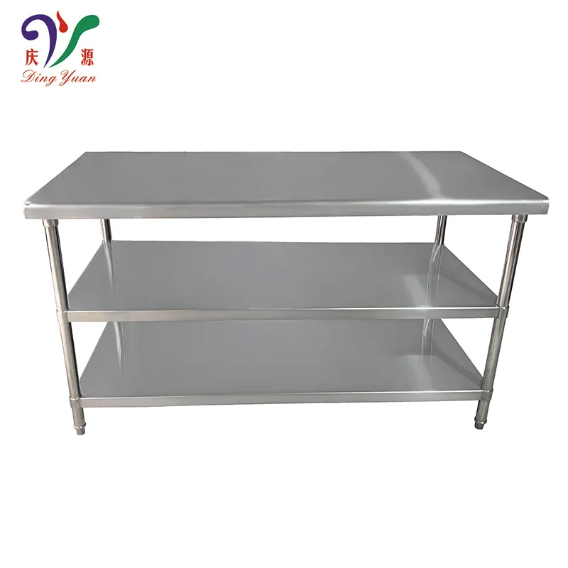 heavy duty 304 201 stainless steel work table bench commercial kitchen preparation table with undershelf