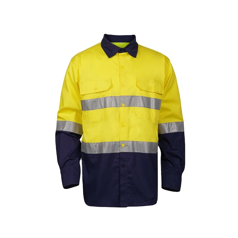 High visibility reflective safety workwear  shirt
