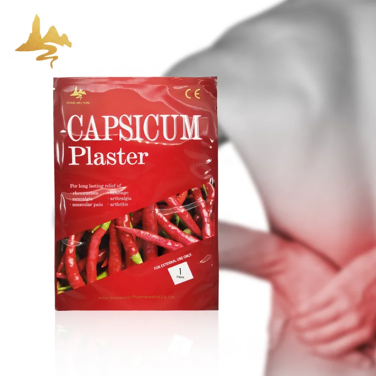 Factory Wholesale White Cotton Fabric Herbal Ginger Hot Chili Patch Waterproof Heat Capsicum Plaster for Pain Relief