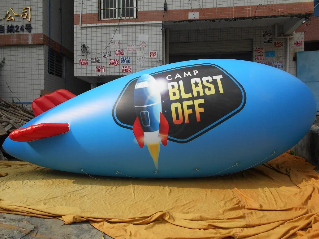 BOYI full printing Inflatable airship balloon pvc inflatable blimp balloon
