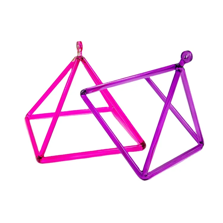 Beautiful In Colors Triangle Healing Purple Merkaba Crystal Singing Pyramids