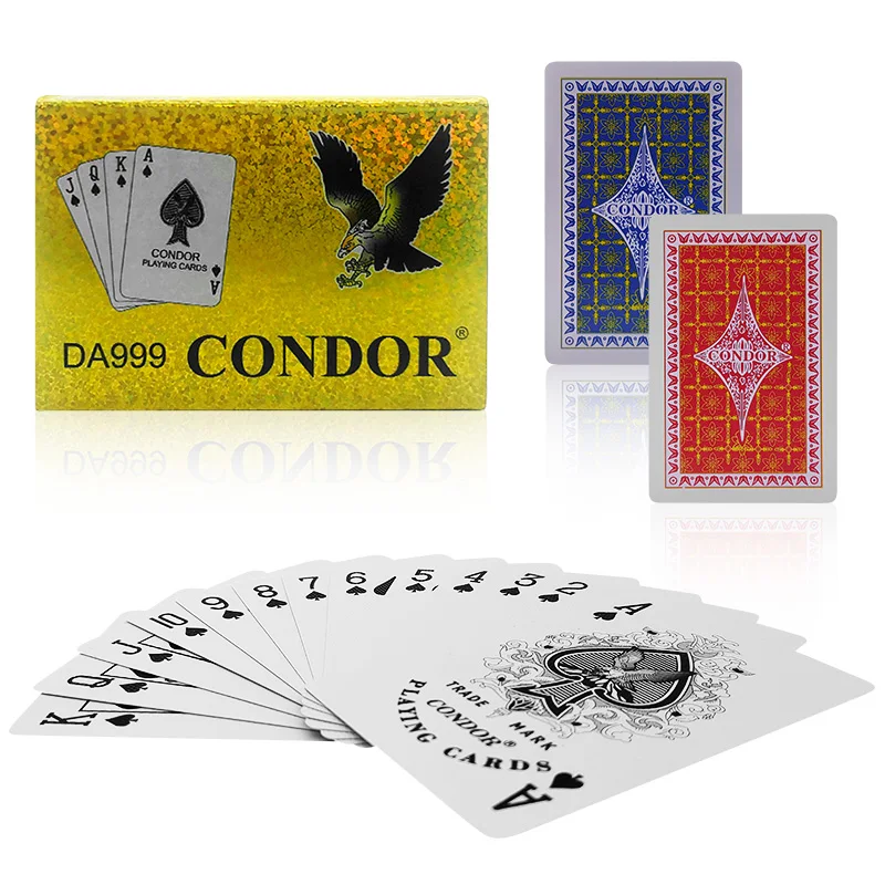 Пластиковые игральные карты CONDOR под заказ 180gsm-310gsm водонепроницаемые ПВХ для покера казино оптовая продажа