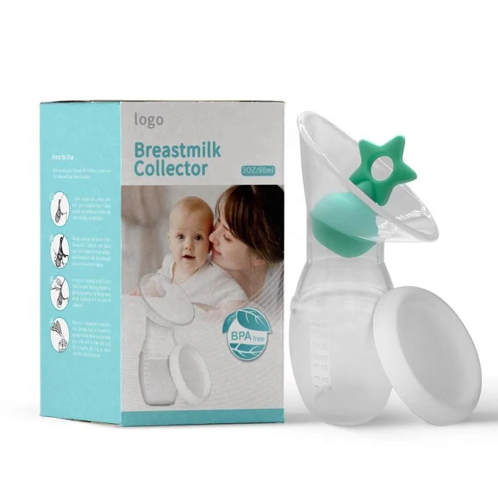 BPA Free Custom Lid Suction Milk Saver Silicone Manual Pump Breast Feeding Collector