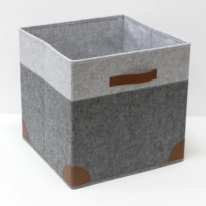 Fashion custom clothing storage organizer cube small foldable fabric felt storage box basket