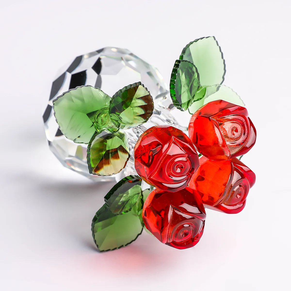 2024 New Product Ornament Souvenir Valentine Gift Figurine High Quality Crystal Rose Flower