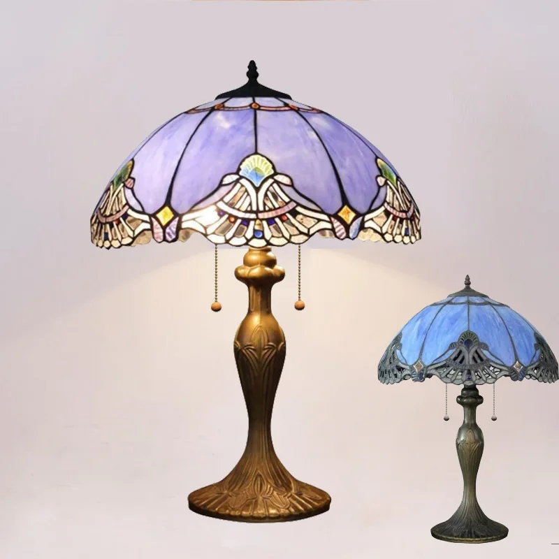 Living Room Bed Room Coffee House Hand-crafted Hot Bending Tiffany Antique  Stained Art Glass Table lamp 16'