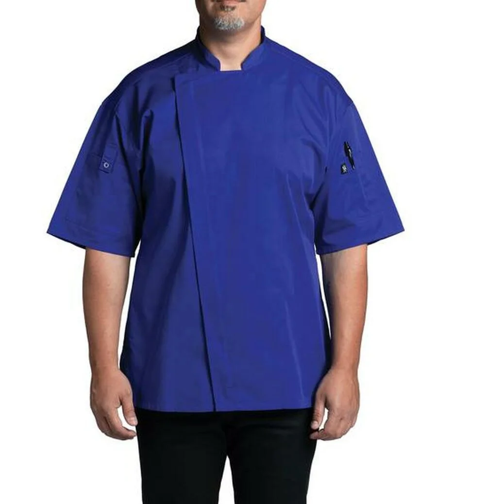 RX-клуб служить унисекс куртка синего цвета с длинным рукавом Униформа шеф-повар куртка с логотипом