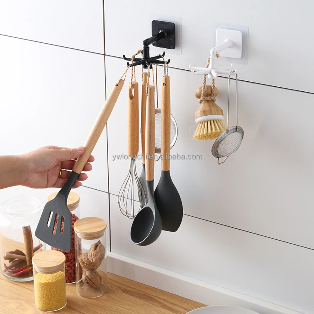 New Multifunctional Adjustable Kitchen Wall Shelf for Hanging Kitchenware Detachable Card/Key/Utensil/ Gadgets Holders Plastic