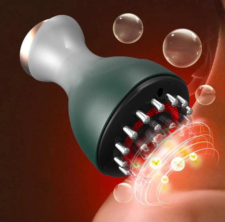 Body scraping therapy Intelligent electric meridian moxibustion Micro current with Vibration red light warm electric massager
