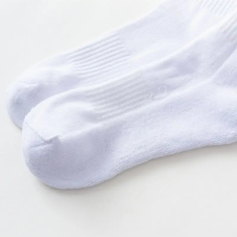 Logo Customize Cozy Ribbed Athletic Basketball Men Crew Sock Custom Plain White Socks For Sports
