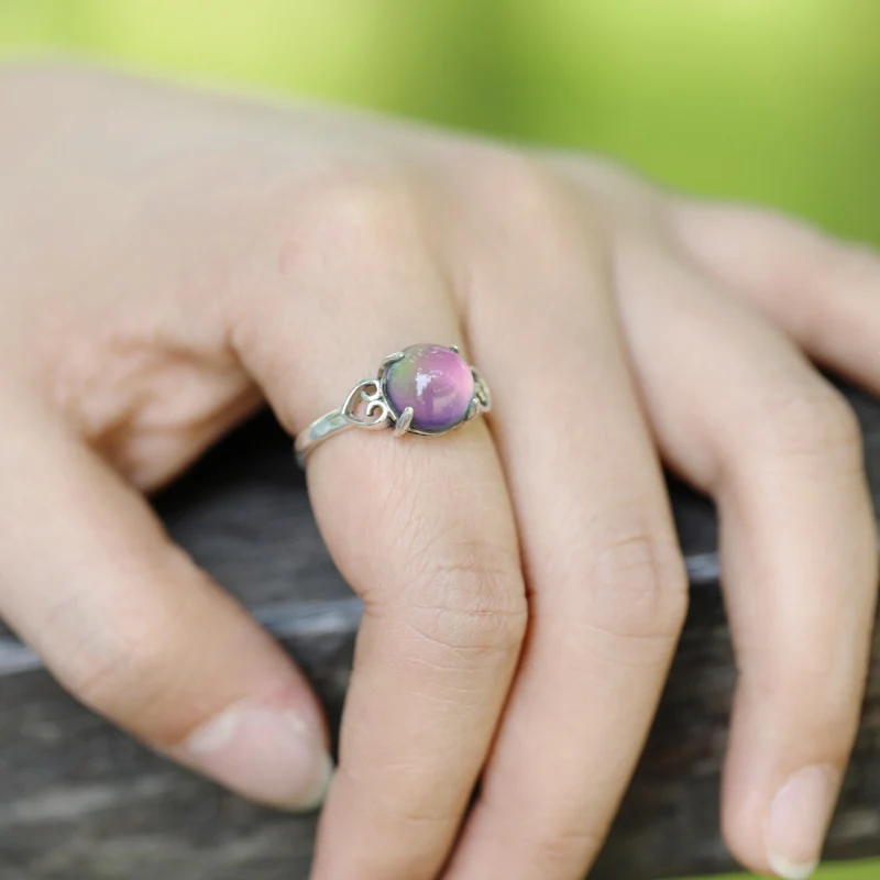 Заводская распродажа роскошная дизайнерская обувь для женщин, женские любимой Регулировка размера настроение Драгоценное кольцо S925 серебряное кольцо для женщин