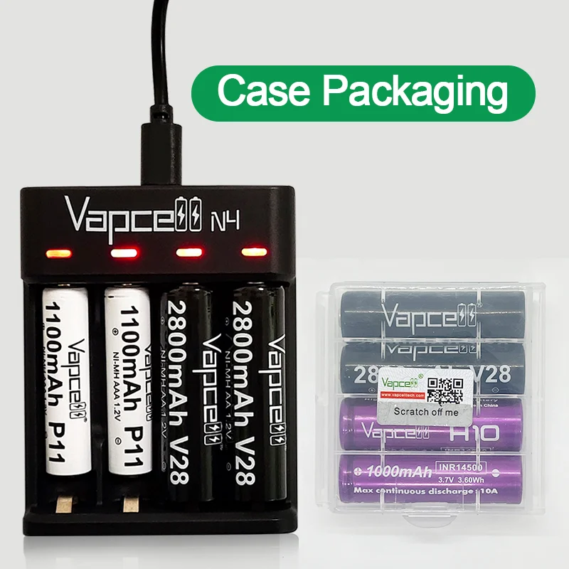 Оптовая продажа Vapcell NiMh V28 AA 2800mAh 1 2 V Ni-MH Cell Аккумуляторная батарея для фонарика