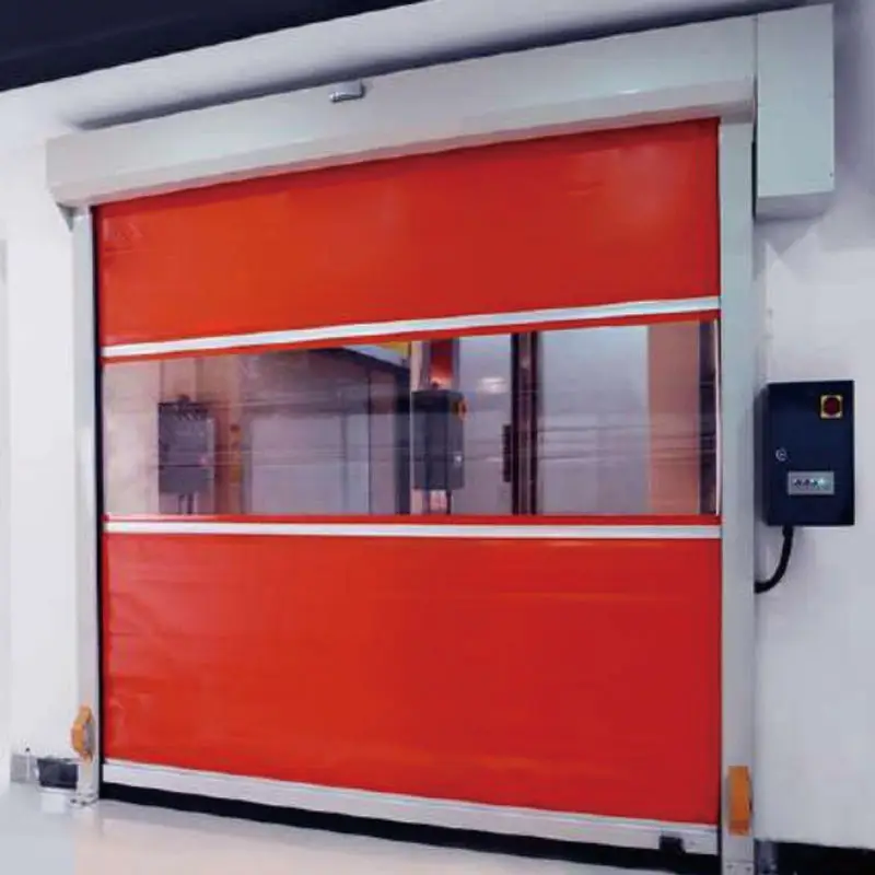 Large industrial chemical plant automatic zip protection dust fast shutter door