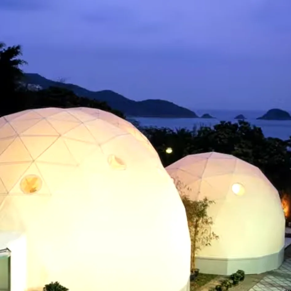 20ft Luxury Geodesic Dome Tent Glamping Dome With Bathroom