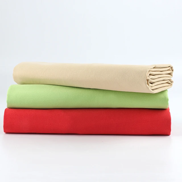 Wholesale High Quality Woven Plain Dyed Twill Textile 100% Cotton Fabric For Clothing Pants and Outerwear